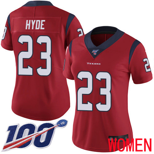 Houston Texans Limited Red Women Carlos Hyde Alternate Jersey NFL Football #23 100th Season Vapor Untouchable->houston texans->NFL Jersey